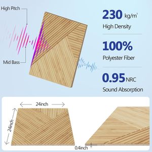 Panneau mural insonorisant auto-adhésif en <span class=keywords><strong>feutre</strong></span> PET, panneau acoustique 3D à grain <span class=keywords><strong>de</strong></span> <span class=keywords><strong>bois</strong></span> rainuré en fibre <span class=keywords><strong>de</strong></span> polyester pour hôtel, bureau, studio - Product Image 3