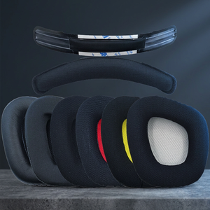 Pour Corsair VOID PRO ELITE, oreillettes ergonomiques en forme de D en tissu maillé premium, revêtement en cuir protéiné noir, pour casque de jeu - Product Image 6