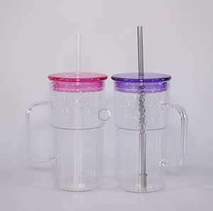 Cute <b>Plastic</b> Drinking Tumbler 20oz 600ml Reusable Party <b>Cup</b> <b>With</b> Tight <b>Lid</b> <b>and</b> <b>Straw</b> Custom Logo Wholesale - Product Image 1