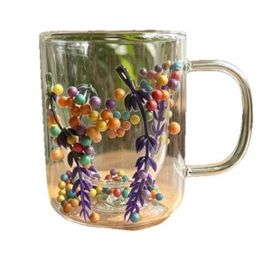 <b>Double</b>-<b>Walled</b> Glass Dried Flower Cup With Handle High Borosilicate Heat Resistant Tea Coffee <b>Mug</b> For Home Use - Product Image 5