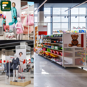 ชั้นวางเสื้อผ้าพร้อมแผงกระจกด้านข้าง ชั้นวางเสื้อผ้าสำหรับร้านค้าปลีก - Product Image 6