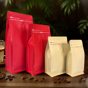 Aluminum Bottom Zip Coffee Bag With Valve Moisture-Proof PET Food Bag For Tea Nuts And Coffee Powder Gravure Printing