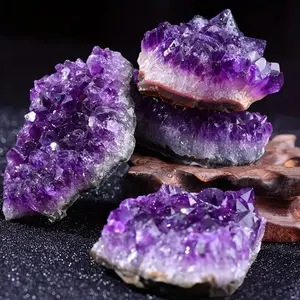 10-100克天然紫水晶团簇晶体能量愈合石紫水晶地质原晶矿物石水晶工艺品装饰