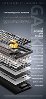 Wireless Mechanical Keyboard Waterproof Design Triple-Mode Gasket-Mounted Customizable Side-Printed Keycaps RGB Gaming