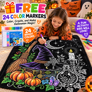 Halloween DIY Coloring Throw <b>Blanket</b> Rectangular Flannel Pumpkin Pattern Home Decor Autumn Seasonal Kids Activity <b>Blanket</b> - Product Image 2