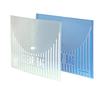 COMIX PP Pochette transparente A4 de moyenne épaisseur avec fermeture à pression, pour le rangement de cartes de visite et l'organisation de dossiers