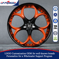 Jantes en alliage forgé sur mesure de haute qualité 19 20 21 pouces orange noir 5x108 2 pièces pour Jaguar F Type R SVR Coupé
