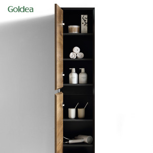 <span class=keywords><strong>Goldea</strong></span> 2025, Exhibición en la Feria de Cantón, Mueble de Baño con Superficie de Madera Melamina y Marco de Metal Negro, YBC205C-080 - Product Image 6