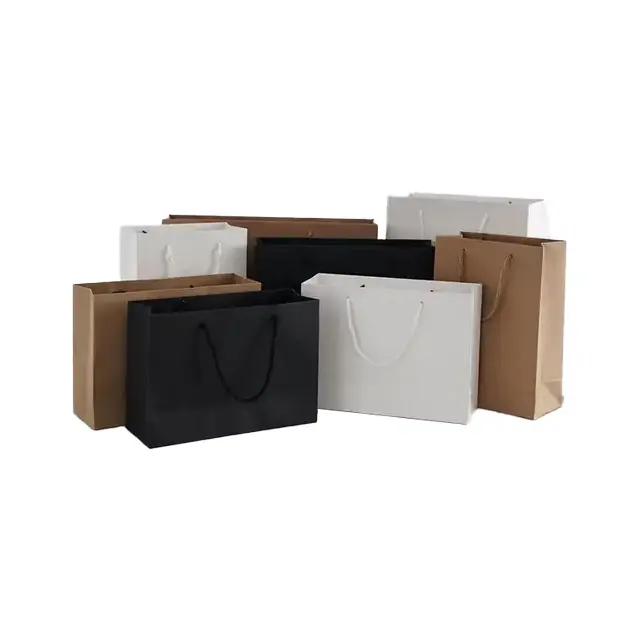 Bolsa de papel portátil de estilo europeo de lujo personalizada con logotipo, embalaje boutique con bolsa de compras con logotipo, bolsa de papel