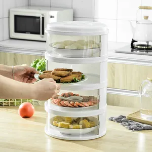 Nhà Máy Giá Rẻ Kích Thước Lớn Chống Bụi Nhiều Lớp Rõ Ràng Stackable Cách Nhiệt Lưu Trữ Organizer Bếp Thực Phẩm Tấm Bìa