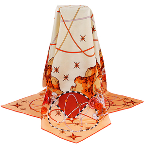 Foulards en soie personnalisés de créateur Foulard en soie à impression personnalisée Pure <span class=keywords><strong>Silk</strong></span> for Women Lady - Product Image 1