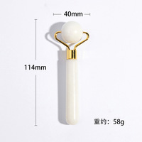 3 sets Handheld white Green quartz jade roller gua sha beauty facial massage rose jade roller for face with box