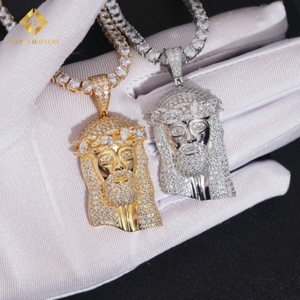 Hip Hop Religious Jewelry Iced Out <b>Vvs</b> Moissanite Fashion Charms Big Jesus Pendants 925 Sterling Silver Gpld Plated - Product Image 6