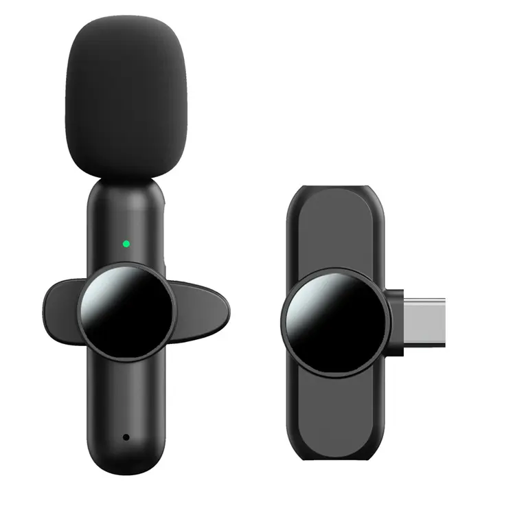 Kablosuz yaka mikrofonu mikrofon taşınabilir ses Video kayıt iPhone Android için Mic canlı oyun cep telefonu kamera Tik Tok