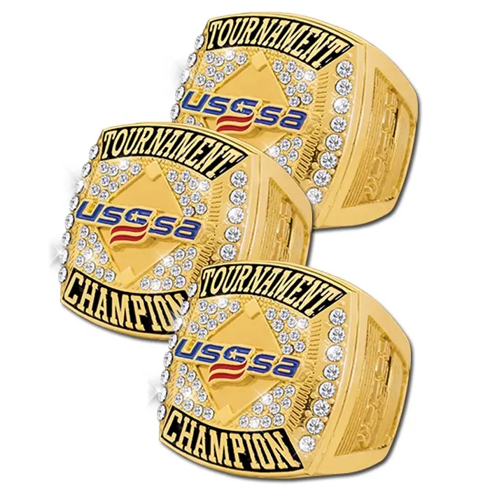 Turnier Champions Finalist Günstige Benutzer definierte Ihr eigenes Logo Texas Sports USSSA Softball Ring Jugend Baseball Meisterschaft Ringe