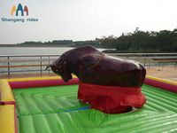Taureau mécanique gonflable commercial pour parc d'attractions, jeu de taureau fou pour adultes et enfants