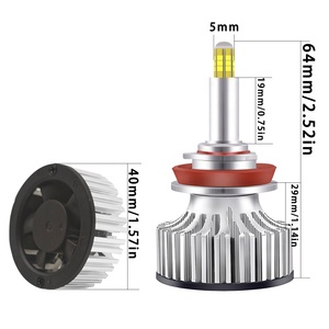 R1 90W 18000lm Canbus LED faro Kit Turbo ventilador 12V LED H7 360 grados 6500K H1 H3 H8 H9 H11 HB3 HB4 llevó la luz del coche - Product Image 3