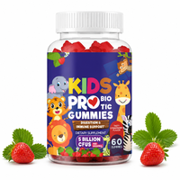 Gommes probiotiques pour enfants, soutien digestif et immunitaire, 5 milliards d'UFC, 60 unités, saveur fraise