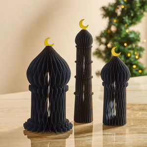 زينة عيد مبارك للمنزل من مصنع Nicro بسعر الجملة وقابلة للتخصيص، هدايا إسلامية على شكل قلعة، ديكورات رمضانية ثلاثية الأبعاد للمسلمين من الورق على شكل خلية نحل - Product Image 1