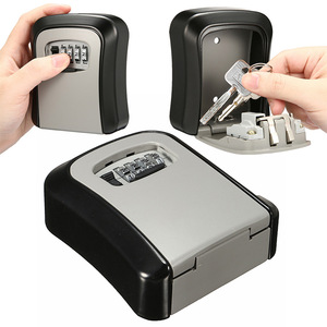 Key Box Wall Mounted Hook Type 4 Digit Combination Lock Black Gray Storage Organizer for Home B&B Use - Product Image 2