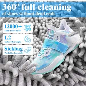 Fabrika özel taşınabilir seyahat Mesh temizleme sneaker makinesi ve kurutma lifleri çamaşır çamaşır 16 inç ayakkabı yıkama çantası - Product Image 5