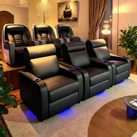 CHIHU Luxuriöses Modernes Sofa-Set Kino-Schlafsofa Holz Kunstleder-Polsterung Elektrischer Relaxsessel Ausziehbare Funktionen