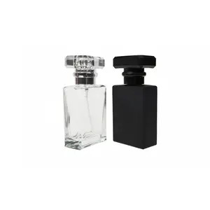 Venta al por mayor botellas de perfume de lujo único cristal cuadrado 100ml 50ML botellas de perfume