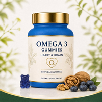 Capsules de gélules d'huile de poisson oméga-3 végétaliennes en gros 1100mg pour adultes, marque privée, sans OGM, sans gluten