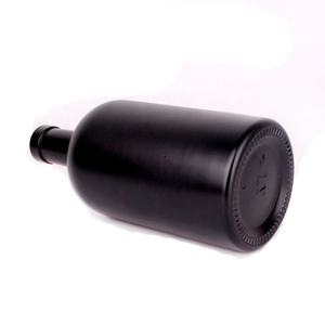 Matte Đen Frosted Glass chai rượu vang 100ml 200ml 375ml 500ml 750ml 1000ml Vodka Whisky rum chai thủy tinh với nút chai - Product Image 3