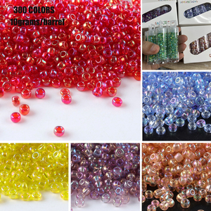 2mm Transparent Rainbow Rocailles Premium Crystal Seed Beads Perles de verre rondes pour la fabrication de bijoux Art Craft Pearl - Product Image 1