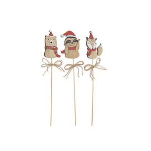 Деревянные рождественские палочки Санта/Снеговик/олень-деревянные палочки для рукоделия