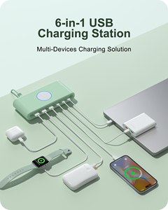 Chargeur de bureau USB 6 ports avec charge sans fil, station de charge rapide 65W PD pour ordinateur portable, tablette, téléphone, utilisation universelle - Product Image 3