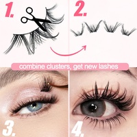 Cils artificiels Heartgirl Manga Anime en cheveux synthétiques, aspect naturel, faits à la main, bande en coton noir, cils vaporeux, pointus, volume 3D, longueur 8-25 mm
