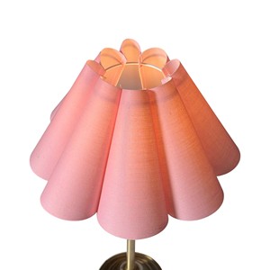 <b>Rechargeable</b> Cordless Luxury Pleated Fabric LED Table Lamp with Vintage Gold Metal Base for Restaurant Use <b>Night</b> <b>Light</b> - Product Image 1
