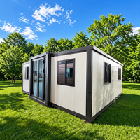 Maison conteneur pliable et extensible de luxe de 20 pieds, étanche et résistante aux ouragans, avec panneaux sandwich, pour usage en villa, dortoir ou entrepôt