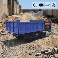 Camion benne sur chenilles de 3 tonnes, basculant hydrauliquement, petit véhicule de transport à chenilles en caoutchouc