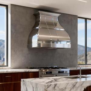 Campana Extractora de Acero Inoxidable Personalizada, Diseño Clásico Curvo y Cónico, Montaje en Pared para Cocinas de Villas de Lujo - Product Image 5