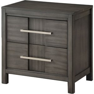 โต๊ะข้างเตียงสีเทาแบบทรานซิชั่น 2 ลิ้นชัก เฟอร์นิเจอร์ห้องนอน - Product Image 6