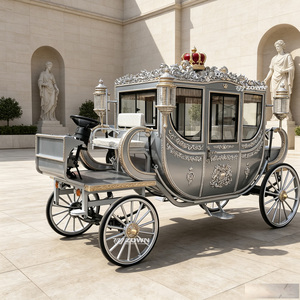 Calèche royale de style victorien antique, avec option de conduite à chevaux ou électrique, pour les opérations de visites en musée. - Product Image 1
