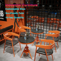 Ensemble table et chaise individuelle de style industriel moderne pour salle à manger, mobilier tendance pour zone de repos de gym, cafés et restaurants