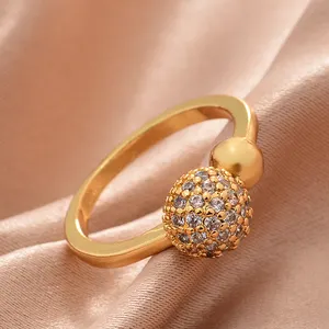 Gold Color Copper Rings For Women Men Dubai Gold Color Ring Arab Nigeria Rings Wedding Designer Flower Jewelry