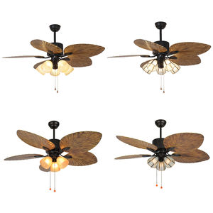 <span class=keywords><strong>พัดลม</strong></span><span class=keywords><strong>เพดาน</strong></span>ดีไซน์หรูหรา สไตล์นอร์ดิก สำหรับห้องนั่งเล่นแบบอเมริกัน รูปทรงวงรี ห้าใบพัด ABS สีไม้ ลายใบปาล์ม ใบบัวสีเข้ม - Product Image 6