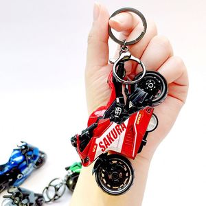 Porte-clés moto en alliage créatif motif dessin animé, pendentif de sac exquis, petit cadeau, vente en gros - Product Image 3