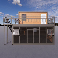 Maison de luxe en conteneurs d'acier à deux étages, design moderne, écologique et étanche, préfabriquée modulaire avec 4 chambres, bureau et toilettes