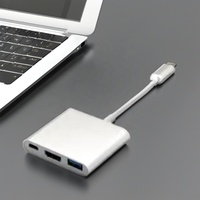 Vente en gros paisible en stock Hub USB 3-en-1 Type C 4K HDTV USB3.0 Pd Adaptateur de charge Convertisseur pour Macbook Phone utilisation mobile