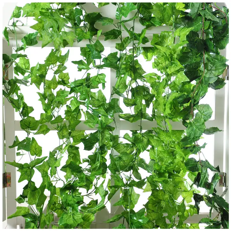 Home Decor Natural Garland Plants Vine 2.4M grape leaf Artificial green Creeper leaves vine Artificial Ivy Leaf