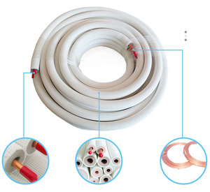Jiahao fabrica 1/4 "+ 3/8" HVAC blanco PE <span class=keywords><strong>espuma</strong></span> aislada tubo <span class=keywords><strong>de</strong></span> cobre aislado tubo <span class=keywords><strong>de</strong></span> cobre AC <span class=keywords><strong>aire</strong></span> <span class=keywords><strong>acondicionado</strong></span> conjunto <span class=keywords><strong>de</strong></span> línea <span class=keywords><strong>de</strong></span> cobre - Product Image 2