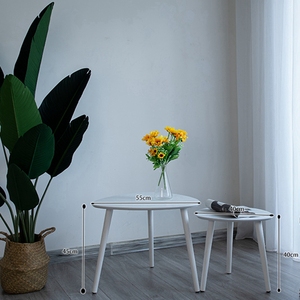 Thiết Kế Sáng Tạo Hiện Đại Khách Sạn Side Bảng Thiết Lập Trung Quốc Bằng Gỗ Tròn Văn Phòng Bàn Trà Kết Hợp - Product Image 4