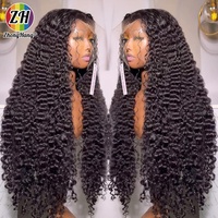 Wig rambut manusia keriting Vietnam Burma tanpa lem, wig rambut manusia dengan ujung terpuntir, wig gelombang keriting dalam untuk wanita