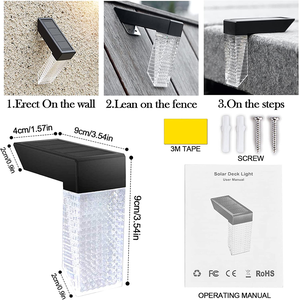 Lumières solaires d'escalier blanc chaud couleur changeante applique murale solaire éclairage de terrasse de clôture pour décor de <span class=keywords><strong>balcon</strong></span> <span class=keywords><strong>extérieur</strong></span> - Product Image 5